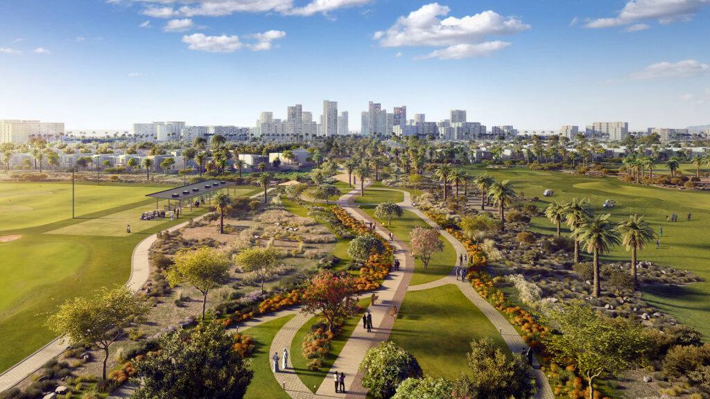 Morning light over an 18-hole championship course, kids cycling to pocket parks, and evenings at neighborhood cafés—this is the everyday rhythm of Emaar South. Set within Dubai South near Al Maktoum International Airport and Expo City Dubai, Emaar South blends generous greenery, landscaped walkways, and calm streets across low-rise neighborhoods like Golf Links, Golf Views, Urbana, Expo Golf Villas, and Fairway Villas. With mosques, playgrounds, fitness areas, cycle tracks, and upcoming retail pavilions and a community center, day-to-day life feels effortless; you’re just off Emirates Road (E611) with easy access via Expo Road (E77) for quick school runs and errands in Dubai Investment Park. For families and first-time buyers who want a contemporary, value-focused home by Emaar without sacrificing space or serenity, Emaar South delivers a golf-centric lifestyle that stays connected to the best of Dubai.